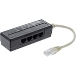 InLine 69995A Répartiteur de Port téléphonique 4 Voies avec fiche RJ45 vers 4 Prises RJ45 Femelle, 0,15 m