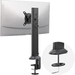 HEMUDU Single Desk Monitor Arm Mount Stand Fit for 13 inch to 32 inch Flat Curved Computer Screen with Swivel, Height Adjustable, Rotation,Holds up to 35KG, Black