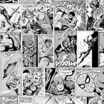 Muriva Marvel Comic Strip Wallpaper Black White Hulk Captain America Spiderman