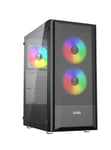 GAMDIAS PC Gamer Boitier, Boîtiers Gaming ATX Moyen Tour Vide, Airflow Mesh Case, 3 Ventilateurs FRGB de 120 mm Intégrés, Verre Trempé Latéral, Noir