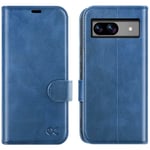 OCASE Coque pour Google Pixel 8a, Antichoc TPU Housse Google 8a Cuir PU Portefeuille [RFID Blocage] [Fentes pour Cartes] [Fermoir Magnétique] [Béquille] Etui Protection pour Pixel 8a - Bleu Clair