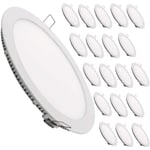 Panneau led Downlight Circulaire Plate 20W 2100LM Coupe 200mm Blanc Froid 6500K - Lot de 20 u.