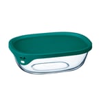 Luminarc Nest & Store  Food Storage/Container Glass with Lid 110cl - Teal Green