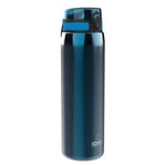 ION8 Leak Proof Sports Water Bottle, Stainless Steel, Blue, 1 Litre