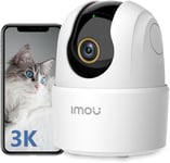 Caméra Surveillance WiFi Intérieure 3K(5MP) Caméra 360° Connectée Smartphone avec Détection Humaine AI Suivi Intelligent Sirène Audio Bidirectionnel Compatible Alexa pour Bébé/Animaux