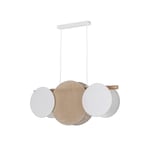 Pendelleuchte Lampe Suspendue Tissu Bois Métal 80 CM Long H: Max. 140 CM 3x E27