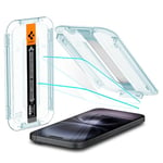 Spigen Glas.tR EZ Fit Tempered Glass Screen Protector for iPhone 16, iPhone 15-2 Pack