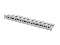 Telegärtner - Patch Panel - Vorderseite - Rack Montierbar - Rj-45 X 24 - Hellgrau, Ral 7035 - 1U - 48.3 Cm (19")