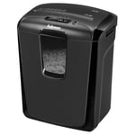 Fellowes Powershred M-8C 8 Sheet Cross Cut Personal Shredder With Safety Lock, Black