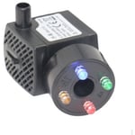 Aafgvc - Pompe d'aquarium avec 4 lumières led multicolores Mini pompe à eau 300 l/h résiste au brûleur sec (48 heures), pompe pour aquarium, bassin,