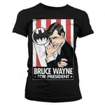 Hybris Bruce Wayne For President Girly T-Shirt (Black,M)
