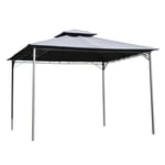 Outdoor Patio Gazebo 3x3(m) Steel Canopy Tent Pavilion 2-Tier Roof Top Grey