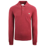 Lacoste Classic Fit Mens Burgundy Polo Shirt Cotton - Size X-Large