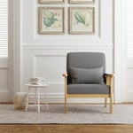 Mondeer - Fauteuil Salon, Chaise Rétro avec Oreiller, Convient au Chambre à Coucher Salon Balcon Bureau, Gris Foncé - Meerveil