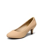 DREAM PAIRS Chaussures à Talons Classiques pour Femme Escarpins en PU Confortable Escarpin pour Rendez Vous Travail Nude/Nubuck LUVLY Taille 41.5