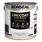 Ronseal Paint One Coat Smooth Stone Matt Quick Dry Stain Mould Resistant 2.5L