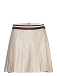 Tommy Hilfiger Global Stp Pleated Short Skirt Beige