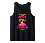 Learn How to Respond not React Funny Buddha Meditate Costume Tank Top