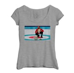 T-Shirt Femme Col Echancré Curling Is Cool Swag Barracuda L'agence Tous Risque Humour