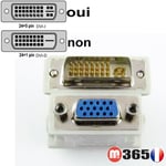 Adaptateur vga femelle vers dvi -i 24-5 male adapter