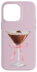 Coque pour iPhone 14 Pro Max Esthétique Rose Matrini Y2K Coquette Espresso Martini Lover