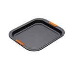 Le Creuset Plaque à Pâtisserie Haute Anti-Adhérente, 31x 28 cm, Résistant au Levain, en Acier Siliconé, Anthracite/Orange, 94100437000000