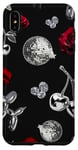 Coque pour iPhone XS Max Rouge à lèvres Esthétique Black Disco Ball Kiss Roses & Star