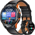 Montre Connectée Pour Hommes Avec 2 Bracelet, 500mah Longue Durée Batterie, 1,43 Pouce Écran Fréquence Cardiaque/Oxygène Sanguin 5atm Imperméable Compatible Android Ios Smartwatch Men