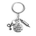 QQWA Creative Simulation Key Chain Keychain Keyring Doctor Nurse Key Chain Ring for Doctor,Nurse's Day Gift Women Girls Jewellery