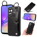 Samsung Galaxy A05s      Hand Strap PU Card Case    Black