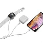 3 i 1-kabel för iPhone Airpods Apple Watch laddare USB trådlös laddningsstation