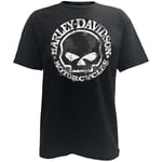 Harley-Davidson T-shirt för män, handgjord Willie G Skull Distressed 30294030 h XL