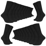 Chaussettes Mi-Mollet Homme - Paquets Multiples de Doux et Confortable Chaussette Coton Homme Taille Unique 40-45 (Noir-Lot de12)