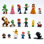 18Pcs/Set Super Mario Bros Luigi Toad Yoshi Action Figure Cake Toy Toppers Gift