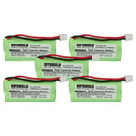 EXTENSILO 5x Batterie compatible avec Siemens Gigaset AL110a, A260 TRIO, A265, A345, AL110 téléphone fixe sans fil (850mAh, 2,4V, NiMH)