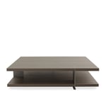 Poliform - Bristol Coffee Table TC140GN, Matt Bianco 01, Top: Matt Carbone 91, Feet: Matt Brown Nickel - Sofabord - Jean-Marie Massaud - Flerfarget - Metall/Tre