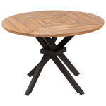 Table de Jardin en Bois d'Acacia Clair 110 cm Salle à Manger d'Extérieur Ronde