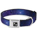 Buckle-Down Collier pour Chien avec Boucle de Ceinture de sécurité – Galaxie Bleu/Violet – 2,5 cm de Large – Convient pour Tour de Cou de 27,9 à 43,2 cm – Taille M