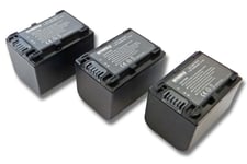 INTENSILO 3x Li-Ion Batterie 1640mAh (7.2V) pour caméscope, caméra vidéo Sony HDR-CX320EB, HDR-CX350E, HDR-CX350VE comme NP-FV70, NP-FV90