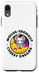 Coque pour iPhone XR Souris Astronaute Cheesy Dreams Cute Kawaii Moon Space Graphic