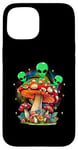 Coque pour iPhone 15 Funny Magic Mushroom Alien Trippy Shroom LSDweed Acid Trip