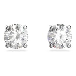 Swarovski Attract Round Stud Earrings with Clear Swarovski Crystals on a Rhodium Plated Setting, .05 cm, a Part of the Attract Collection