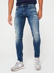 Jack & Jones Jack &amp; Jones Liam Skinny Fit Jeans - Blue Denim, Blue Denim, Size 28, Length Short, Men