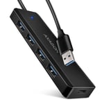 AXAGON HUE-C1A Schnittstellen-Hub USB 3.2 Gen 1 (3.1 Gen 1) Type-A 5000 Mbit/s Schwarz