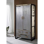 Massivmoebel24 - Armoire 100x50 Manguier brut imprimé Bois naturel factory 137 - natur