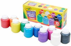 Crayola 10-Pack Washable Paint for Kids – Vibrant Colors Xmas gift for kids