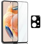 1-Pack Xiaomi Redmi Note 12 Skärmskydd & 1-Pack linsskydd - Härdat Glas 9H - Super kvalitet 3D