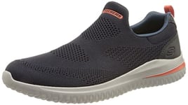 Skechers Homme Delson 3.0 Basket, Tricot synthétique Bleu Marine, 41 EU