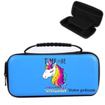 Etui pochette Switch LITE bleu personnalisee prenom licorne time