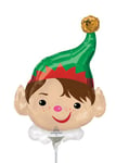 Cute Christmas Elf Inflated Mini Balloon on Stick COMES INFLATED